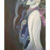الرسم التصويري منمنمة فارسية الأصلي: أكريليك على الكرتون - الفتاة والفينيق