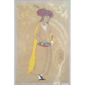 الرسم التصويري منمنمة فارسية صفوي الأصلي: ألوان مائية وغواش على الكرتون – الخادم