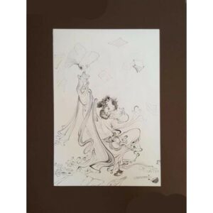 الرسم التصويري منمنمة فارسية الأصلي: ألوان مائية – الأسد والغزال