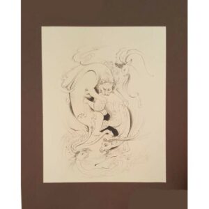 الرسم التصويري منمنمة فارسية الأصلي: ألوان مائية – الأسد والغزال