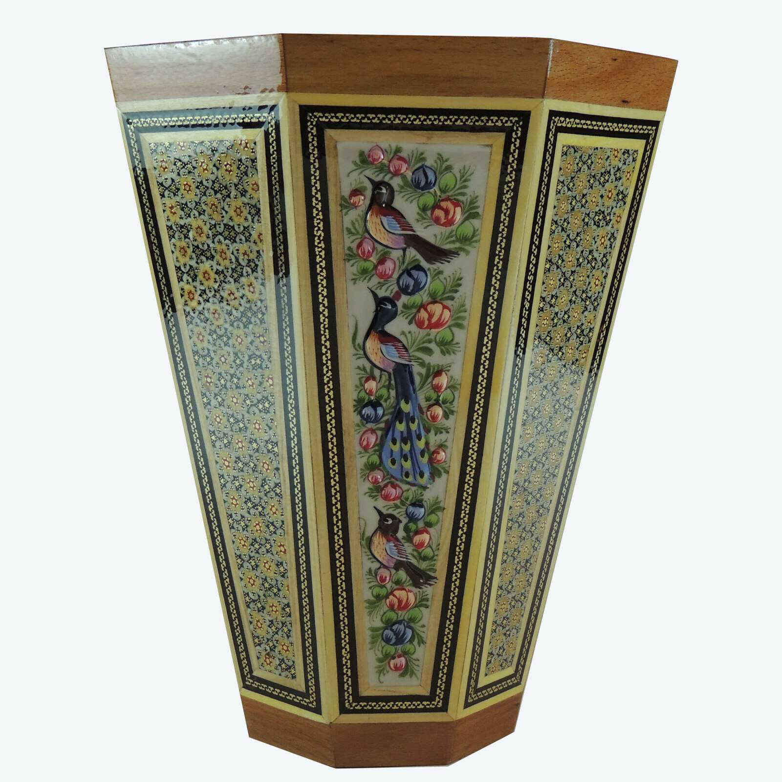 Khatam Kari Iranian Marquetry Wooden Bucket