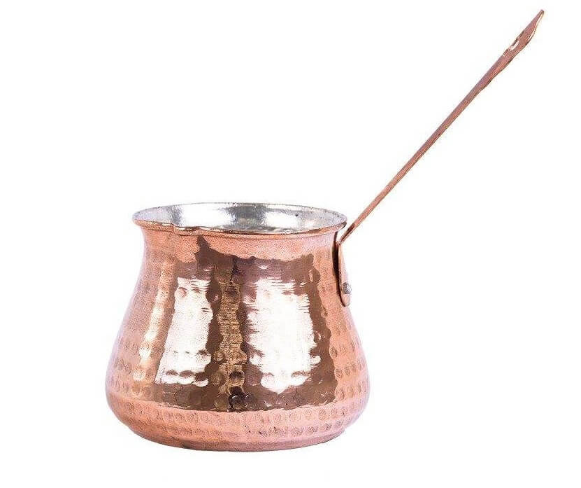إبريق قهوة تركي نحاسي - مطرز تقليدي، ألماس