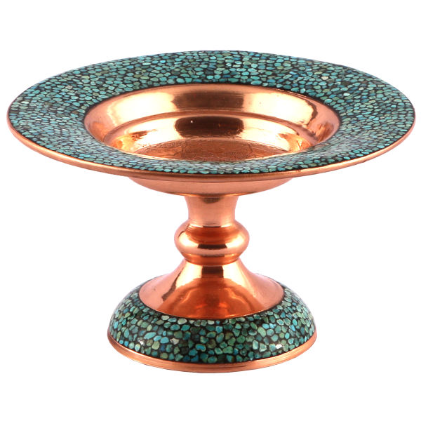 Turquoise Inlaid Iranian Candy Dish Model Goharan