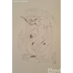 الرسم التصويري منمنمة فارسية الأصلي: ألوان مائية – الملاك والشيطان