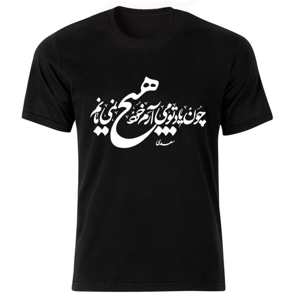 تي شيرت إيراني ستايل أسود موديل هيچ