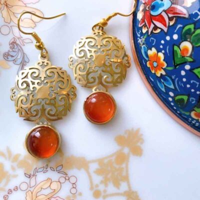أقراط إيرانية نحاسية بنموذج همتا