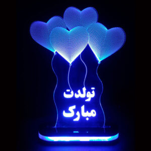 مصباح LED ثلاثي الأبعاد إيراني – عيد ميلاد سعيد