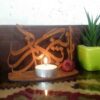 حامل شموع خشبي مزخرف لسطح الطاولة - خط فارسی