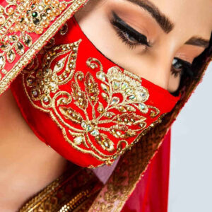قناع وجه مزخرف يدويًا للأزياء للنساء – نموذج آبتين
