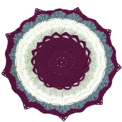 سجادة أرضية مكرامية مصنوعة يدويًا من بوهو – تصميم كلاسيكي