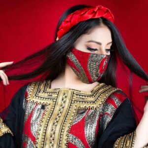 قناع وجه مزخرف يدويًا للأزياء للنساء – نموذج هستي