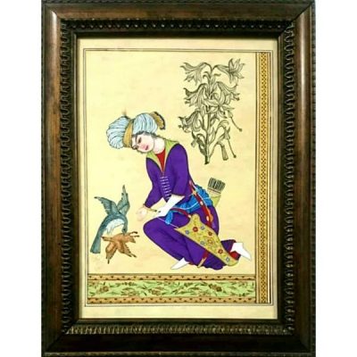 الرسم التصويري فارسي صفوي الأصلي: ألوان مائية وغواش على الكرتون – الرجال