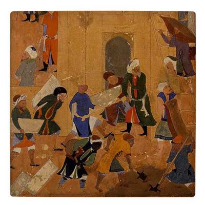بلاط إيراني مزخرف – مستوحى من الشاهنامه: جدار قديم