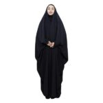 شادر إسلامي عربي أسود حجاب للنساء والصلاة – قماش كريب