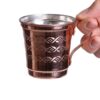 كوب نحاس إيراني مصنوع يدويًا بمقبض للمشروبات الباردة - مطرز بطريقة ميس