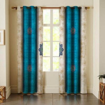 ستارة عينات إيرانية – مخمل مطبوع بتصميم أزرق