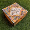 صندوق منظم لأكياس الشاي الخشبية بلاطة وشعر