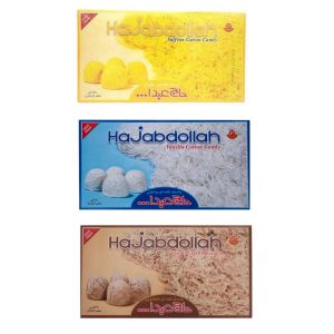 بشمك إيراني حلوى شعر البنات أو غزل البنات بنكهة الزعفران والفانيليا والكاكاو حاج عبدالله (5×)