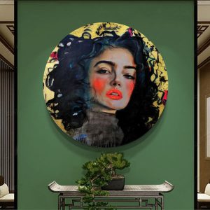 طباعة فنية على الحائط مصنوعة من الخشب – دختر ایرانی