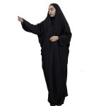 شادر حجاب إسلامي عربي أسود بكم للنساء للصلاة – زوهت