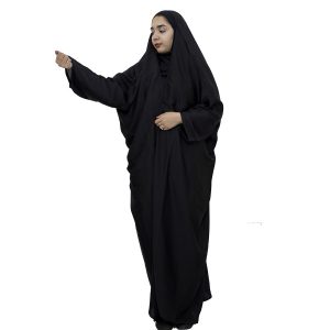 شادر حجاب إسلامي عربي أسود بكم للنساء للصلاة – زوهت