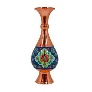 مزهرية نحاسية زخرفية بميناكاري إيراني لیلی