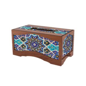 غطاء علبة مناديل خشبي ريفي – تصميم بلاط