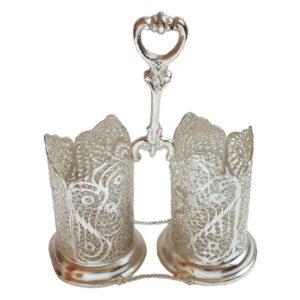 Iranian Filigree Silver Spoon Holder Model Hami