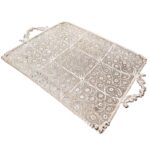 Iranian Malileh Kari Silver Tray Dish Model Javid