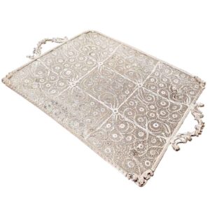 Iranian Malileh Kari Silver Tray Dish Model Javid