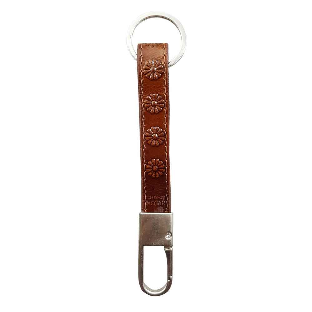 Iranian Leather Keychain Model Floral