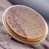 حلقة فضية إسلامية من العقيق اليمني للرجال - آية