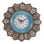 ساعة حائط إيرانية خشبية يدوية – فن خاتم، أرمغان