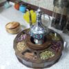 صندوق منظم لأكياس الشاي الخشبية مع مسخن مهرسا