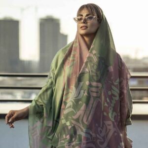 وشاح إيراني مطبوع فني وخفيف الوزن هيفا