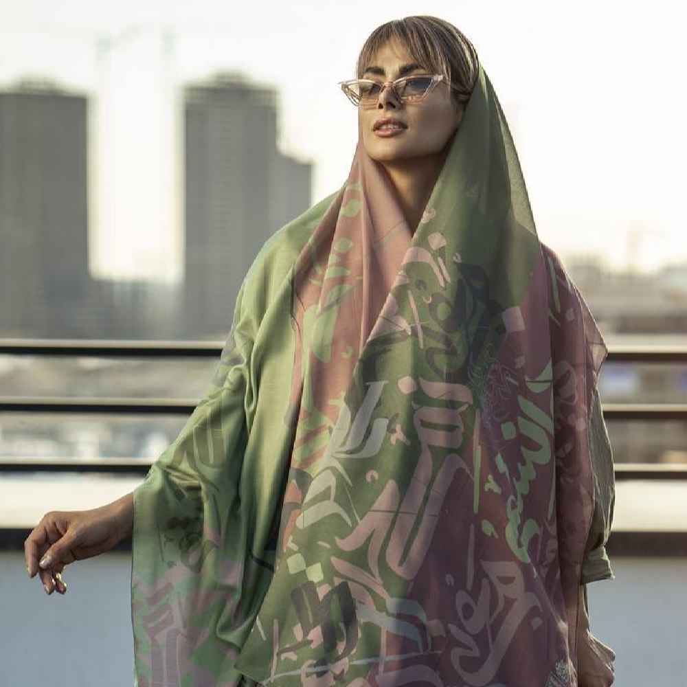 وشاح إيراني مطبوع فني وخفيف الوزن هيفا