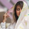 وشاح حرير صغير للنساء بطبعة فنية إيرانية فاخرة ونمط زاهي آرزو