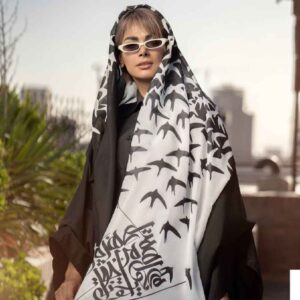 وشاح إيراني مطبوع فني وخفيف الوزن پرستو