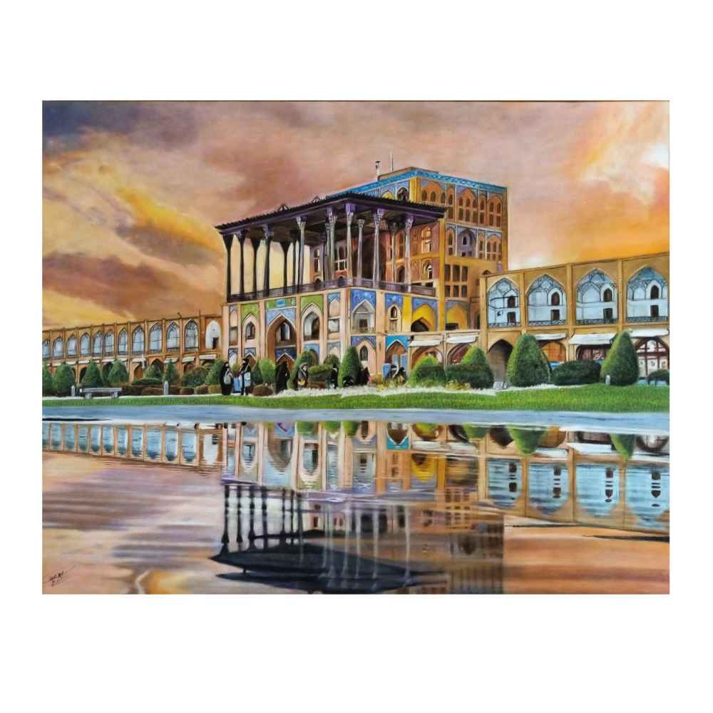 الرسم التصويري بالباستيل الواقعي الأصلي على الورق المقوى - قصر عالي قاپو