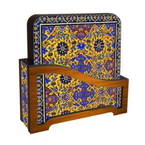 مجموعة كوسترات وحامل مع تصميم فني فارسي مستوحى من ديانا