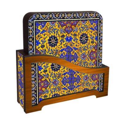 مجموعة كوسترات وحامل مع تصميم فني فارسي مستوحى من ديانا