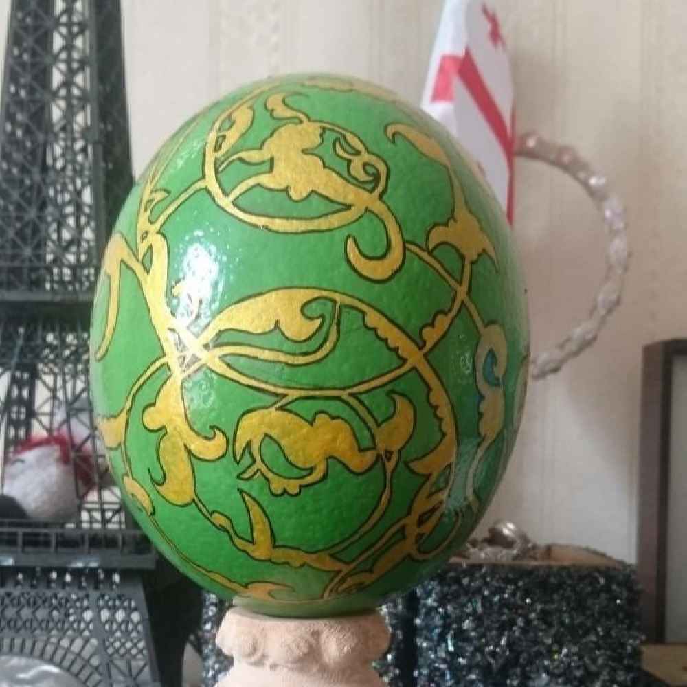 بيض النعام الزخرفي الإيراني المزخرف يدويًا - بهار