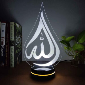 لمبة LED ليلية إسلامية ثلاثية الأبعاد بنمط الله