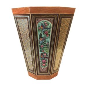 سلة نفايات خشبية إيرانية – طراز خاتمكاري گلستان