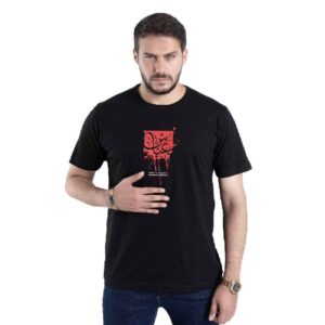 تي شيرت إسلامي للمسلمين باللون الأسود خط يا أبو الفضل العباس