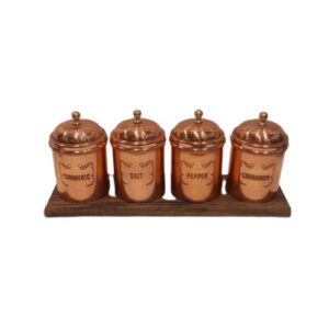 علبة مطبخ من النحاس مصنوعة يدويًا لتعزيز مطبخك – دارا (4x)