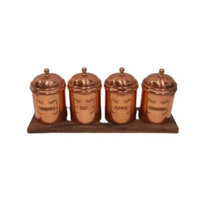 علبة مطبخ من النحاس مصنوعة يدويًا لتعزيز مطبخك – دارا (4x)