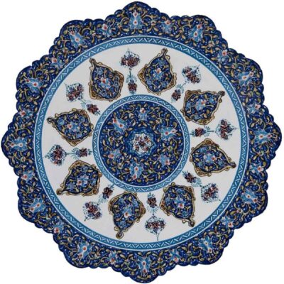 لوحة من النحاس الزخرفية المطلية يدوياً بالمينا الإيراني نارنج