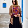 Women's Long Sleeve Embroidered Dress Model Asoo