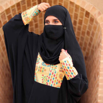 عباية الفراشة التقليدية للنساء المسلمات – قماش كريب ناعم